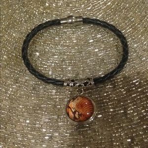 Black leather rope bracelet